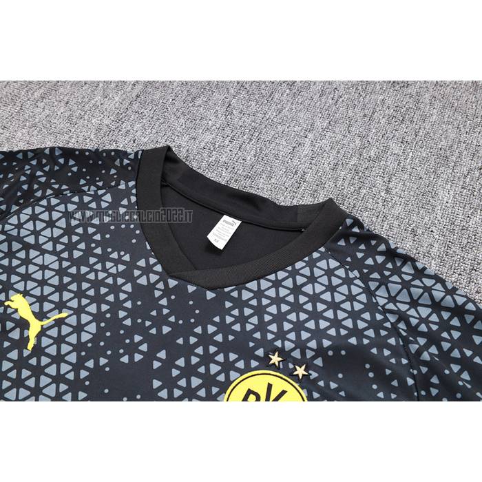 Tuta da Track del Borussia Dortmund Manga Corta 2023-2024 Nero - Pantalon Corto